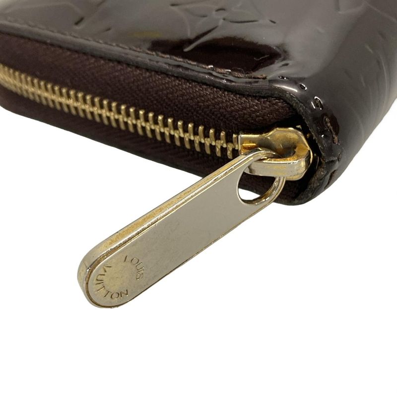 Louis Vuitton Monogram Vernis Zippy Wallet M93522 Amarante Leather