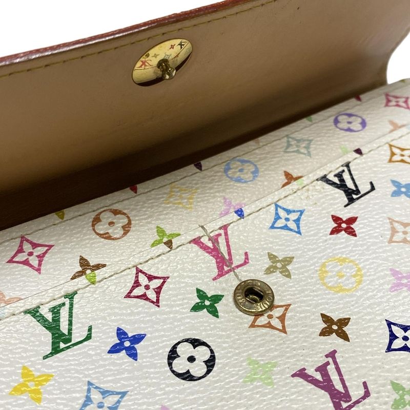Louis Vuitton Monogram Multicolor Pochette Cles M60004 Bronze Leather Long