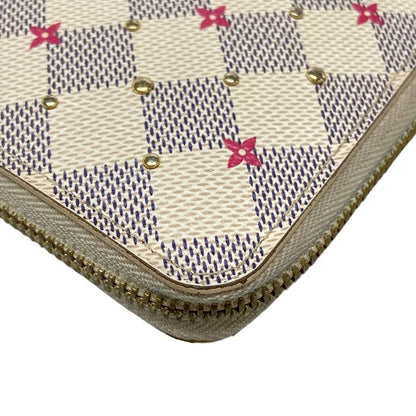 Louis Vuitton Long Wallet Damier Studded Zippy Wallet N64615 Azure X Fuchsia