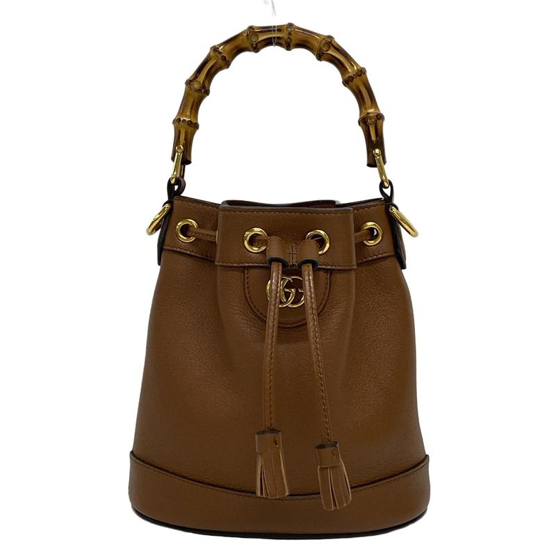 Gucci Handbag Diana Mini Bucket/bamboo 724667 Brown Leather