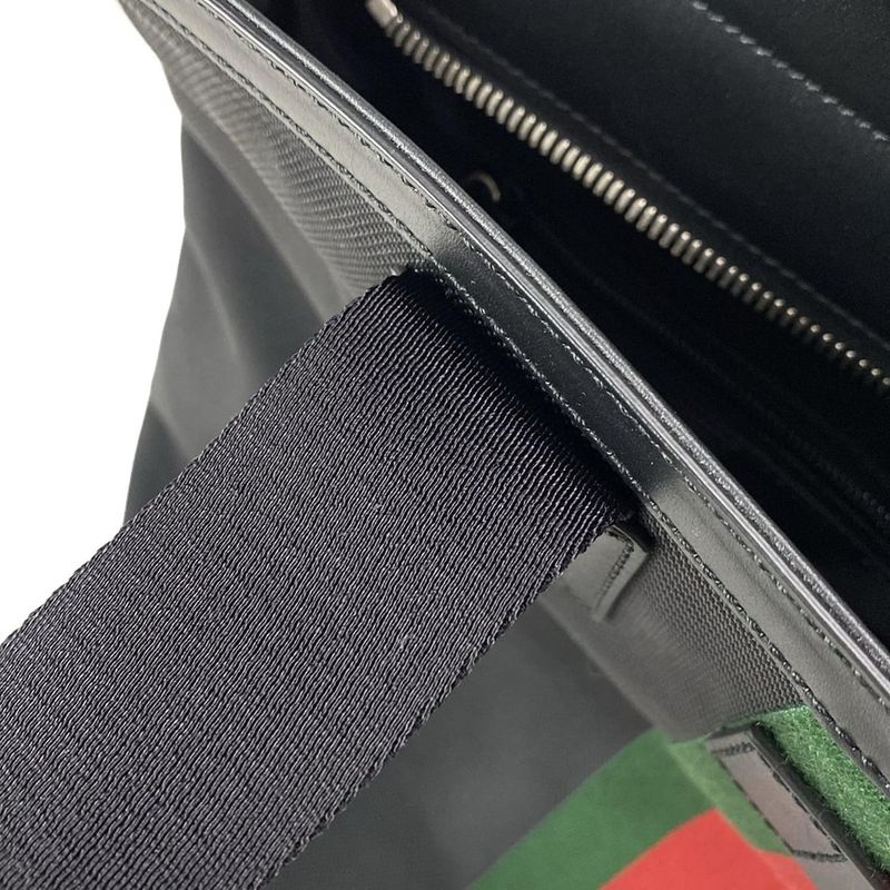 Gucci Handbag Sherry 631245 Black X Green X Red Leather