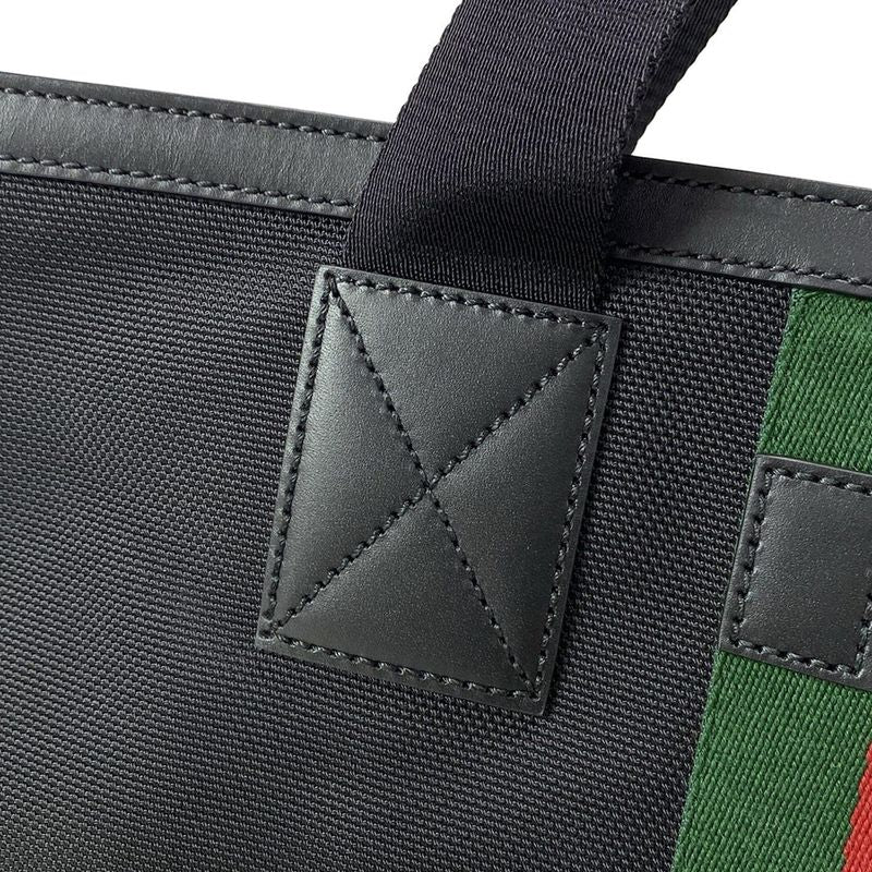 Gucci Handbag Sherry 631245 Black X Green X Red Leather