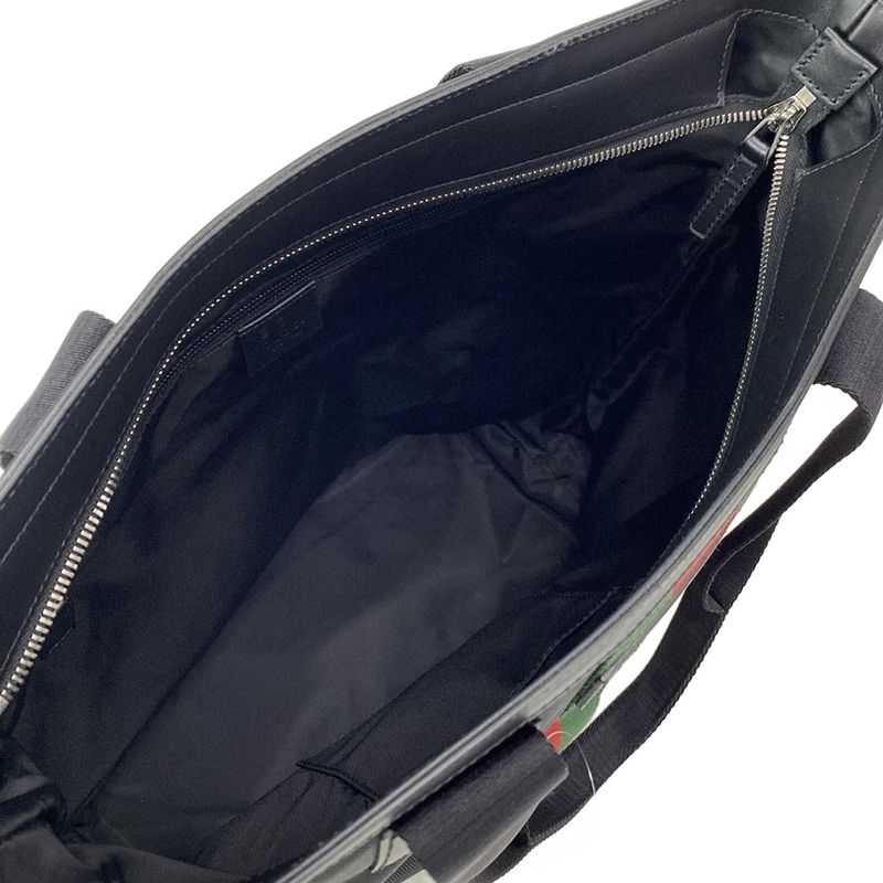 Gucci Handbag Sherry 631245 Black X Green X Red Leather