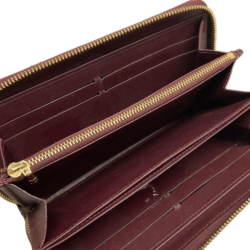 Louis Vuitton Monogram Vernis Zippy Wallet M91536 Rouge Fauviste Leather