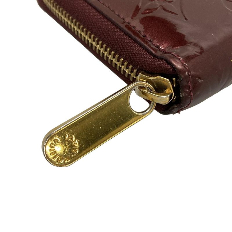 Louis Vuitton Monogram Vernis Zippy Wallet M91536 Rouge Fauviste Leather