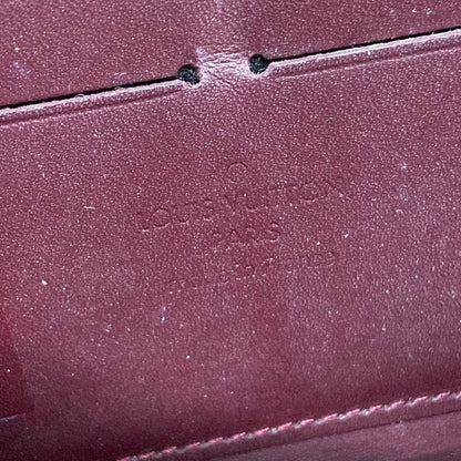 Louis Vuitton Monogram Vernis Zippy Wallet M91536 Rouge Fauviste Leather