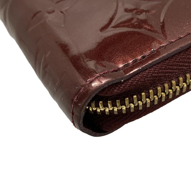 Louis Vuitton Monogram Vernis Zippy Wallet M91536 Rouge Fauviste Leather