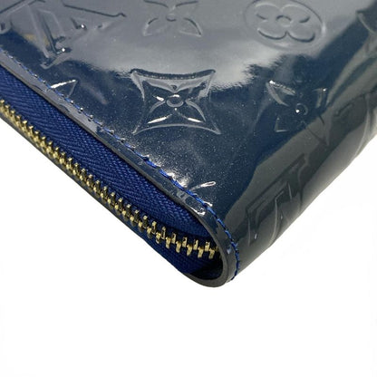 Louis Vuitton Monogram Vernis Zippy Wallet M90047 Grand Blue Leather