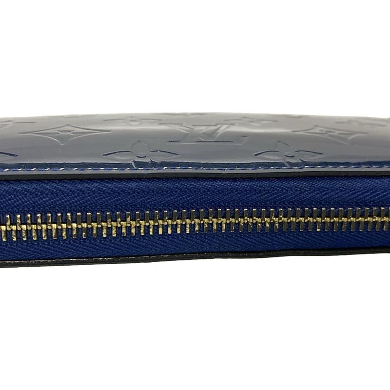 Louis Vuitton Monogram Vernis Zippy Wallet M90047 Grand Blue Leather