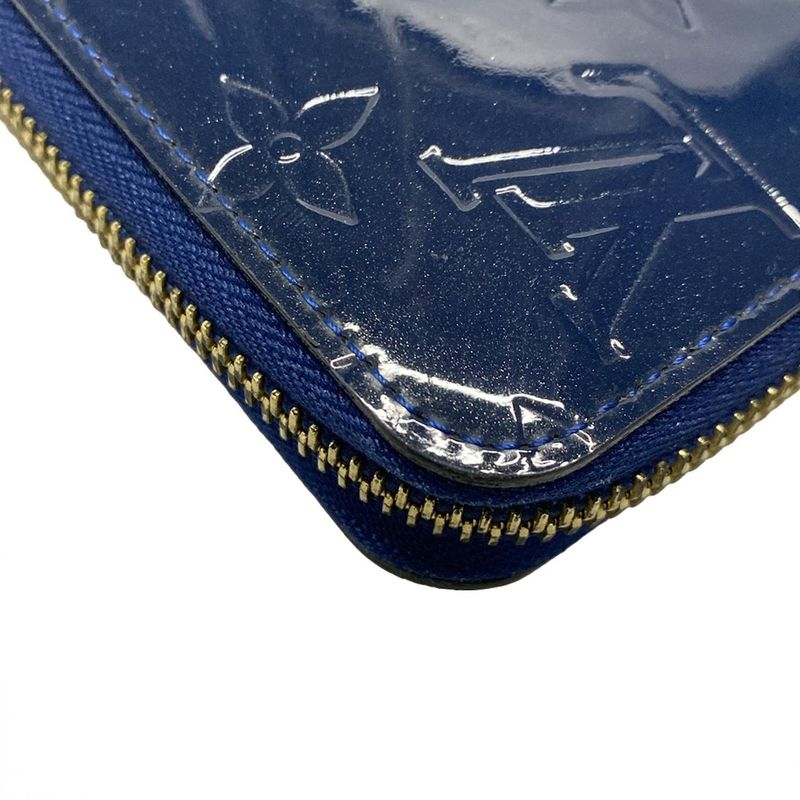 Louis Vuitton Monogram Vernis Zippy Wallet M90047 Grand Blue Leather