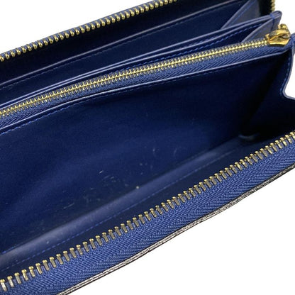 Louis Vuitton Monogram Vernis Zippy Wallet M90047 Grand Blue Leather