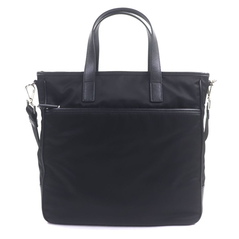 Prada 2vg032 Nylon Saffianoleather Triangle Logo Triangle Plate 2WAY Tote Bag