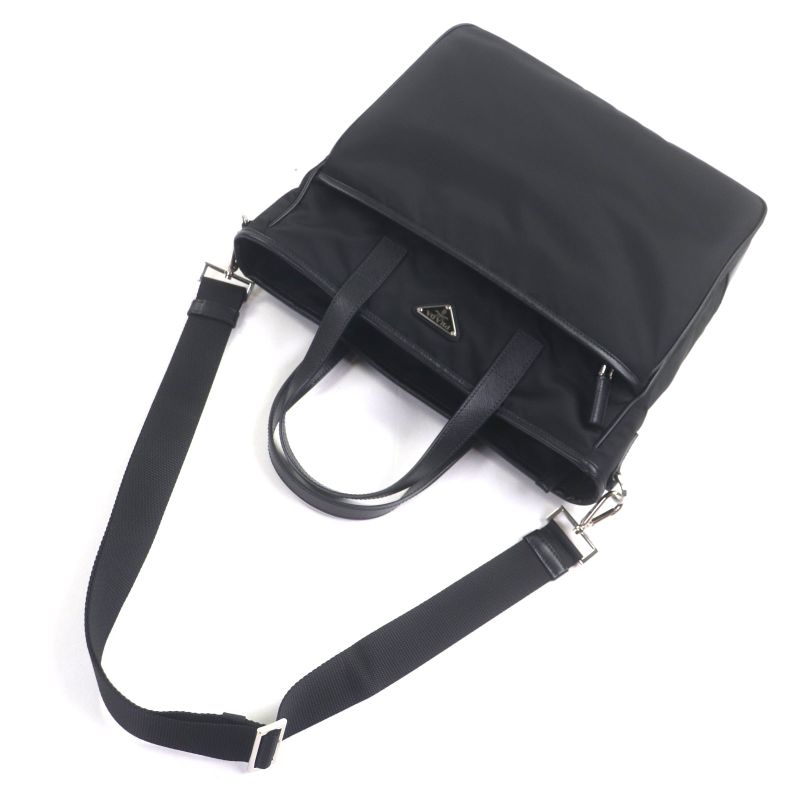 Prada 2vg032 Nylon Saffianoleather Triangle Logo Triangle Plate 2WAY Tote Bag