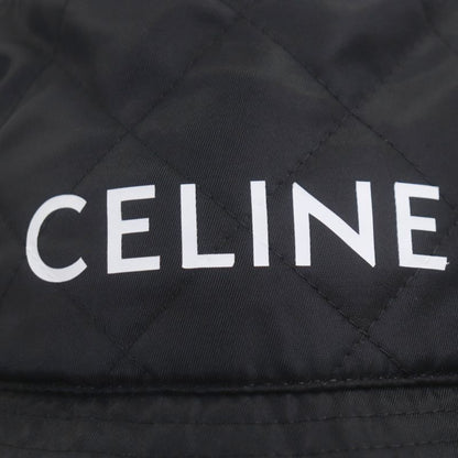 Celine 2aub0930c Logo-printed Quilted Cotton Hat Black Orange M Made In France