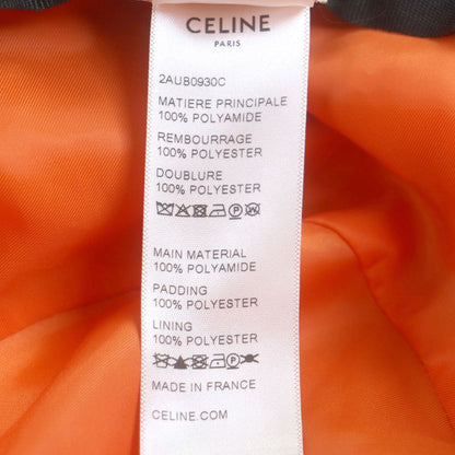 Celine 2aub0930c Logo-printed Quilted Cotton Hat Black Orange M Made In France