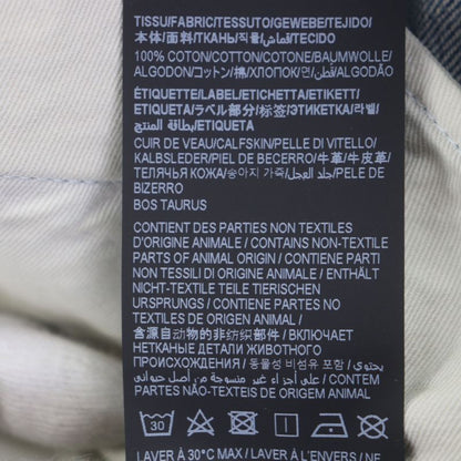 Saint Laurent Paris 24ss 614443 Washed Button Fly Leather Straight Denim