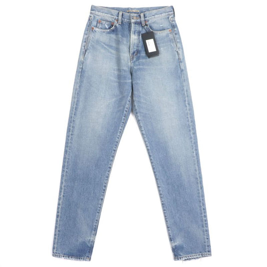 Saint Laurent Paris 24ss 614443 Washed Button Fly Leather Straight Denim