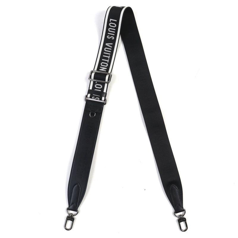 Louis Vuitton J02496 Canvas Leather Logo Shoulder Strap Current Black White