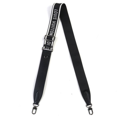 Louis Vuitton J02496 Canvas Leather Logo Shoulder Strap Current Black White