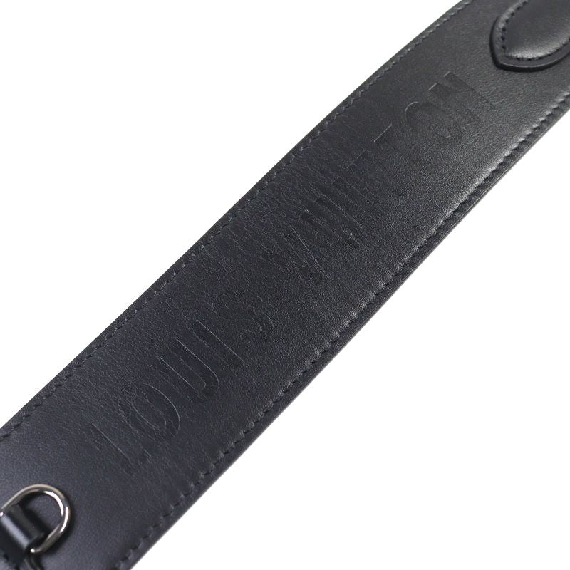 Louis Vuitton J02496 Canvas Leather Logo Shoulder Strap Current Black White