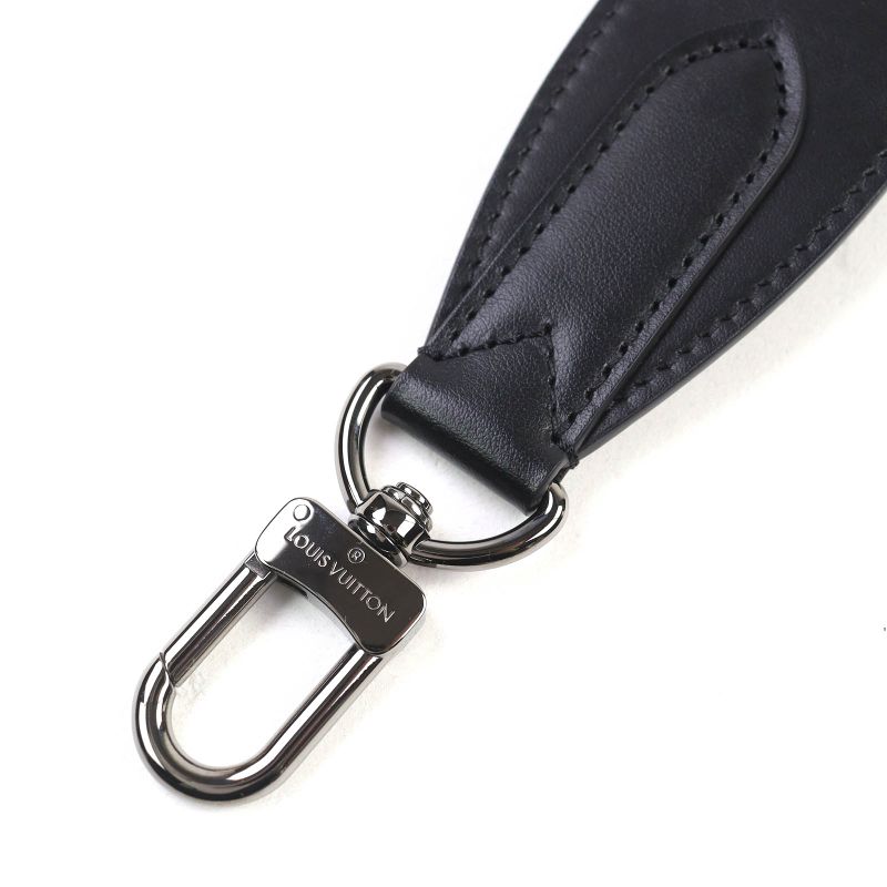 Louis Vuitton J02496 Canvas Leather Logo Shoulder Strap Current Black White