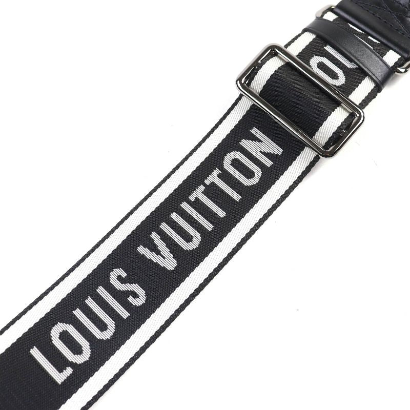 Louis Vuitton J02496 Canvas Leather Logo Shoulder Strap Current Black White
