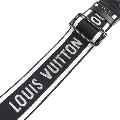Louis Vuitton J02496 Canvas Leather Logo Shoulder Strap Current Black White