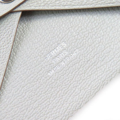 Hermes Calvi Duo Chevre Mizor Griper Silver Hardware Coin Case Engraved W With