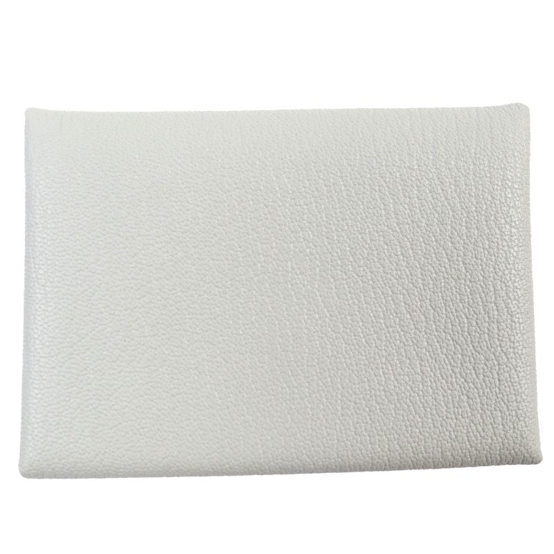 Hermes Calvi Duo Chevre Mizor Griper Silver Hardware Coin Case Engraved W With