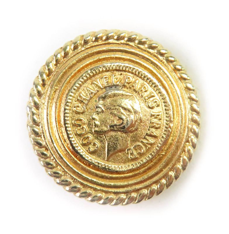CHANEL Vintage Coco CHANEL Face Buttons Gold Buttons 8 Large 6 Small Set