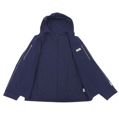 Hermes 25SS 100% Cotton Marine Double Zip Serie Button Hooded Jacket Blouson