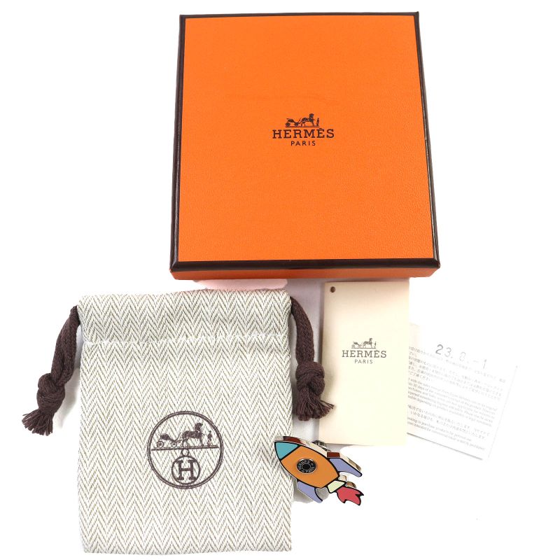 Hermes Space H Space Ash Silver Hardware Crudo Cell Pin Brooch Multicolor With