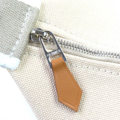 Hermes Brid A Black PM Cotton 100% Natural Silver Hardware H Logo Handbag Pouch