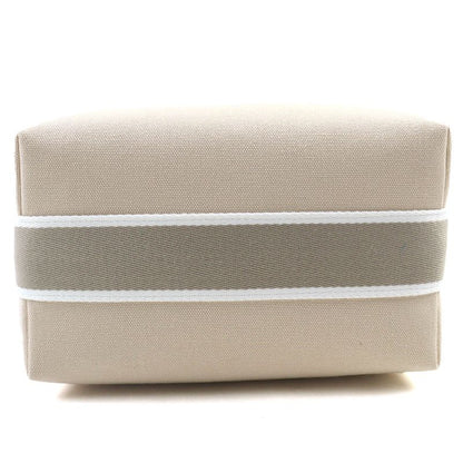 Hermes Brid A Black PM Cotton 100% Natural Silver Hardware H Logo Handbag Pouch