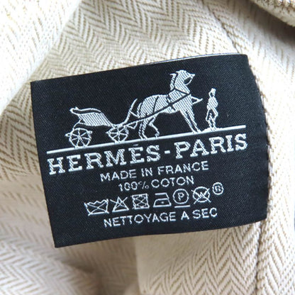 Hermes Brid A Black PM Cotton 100% Natural Silver Hardware H Logo Handbag Pouch
