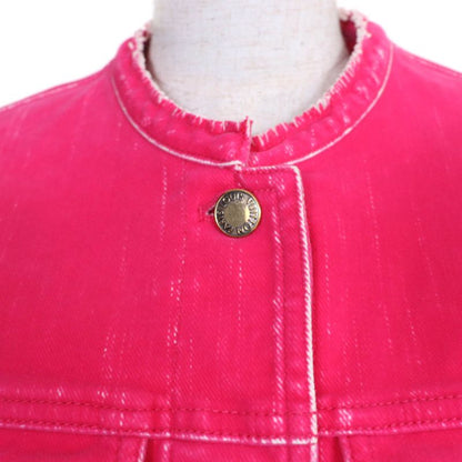 Louis Vuitton 2022 Gold Logo Button Monogram Jacket Pink 34 With Hanger And