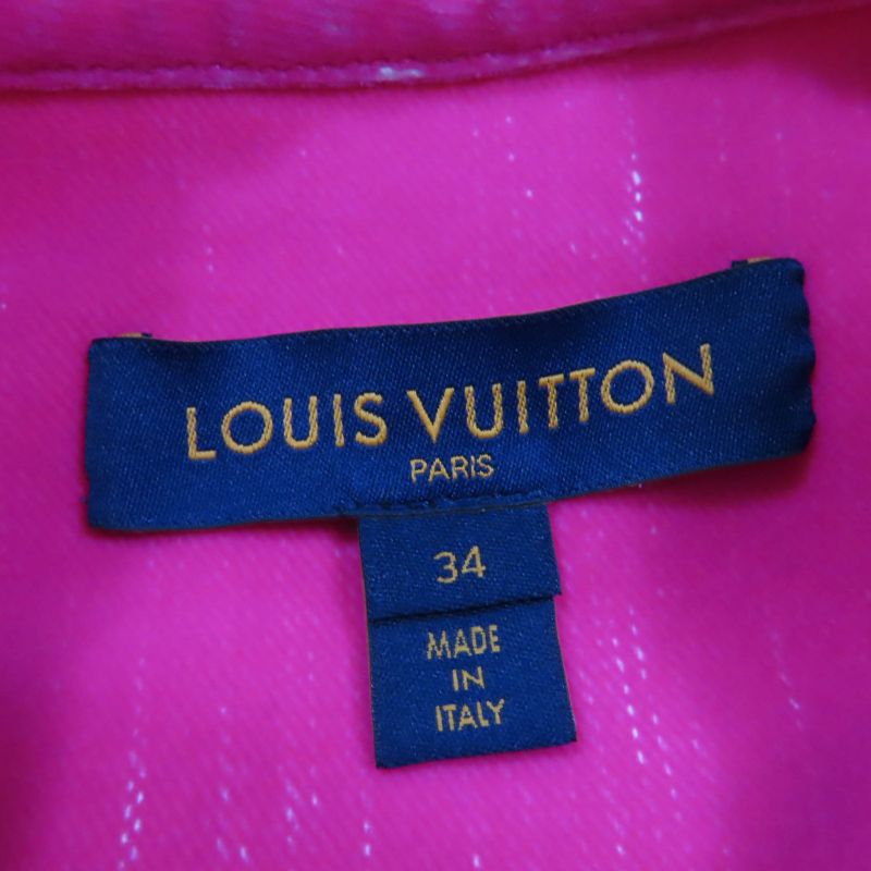 Louis Vuitton 2022 Gold Logo Button Monogram Jacket Pink 34 With Hanger And