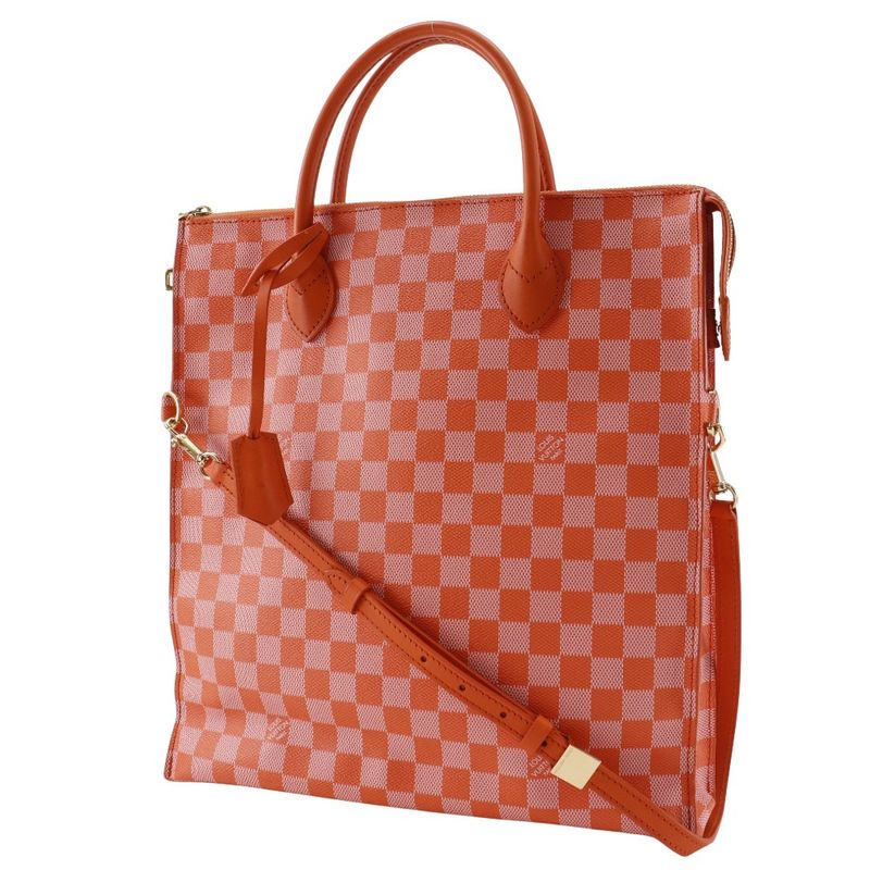 Louis Vuitton Mobil Tote Bag 2WAY Shoulder N41304 Damier Canvas Pimon Orange
