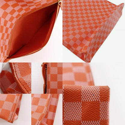 Louis Vuitton Mobil Tote Bag 2WAY Shoulder N41304 Damier Canvas Pimon Orange