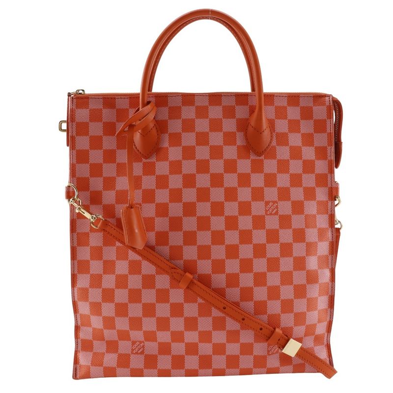 Louis Vuitton Mobil Tote Bag 2WAY Shoulder N41304 Damier Canvas Pimon Orange