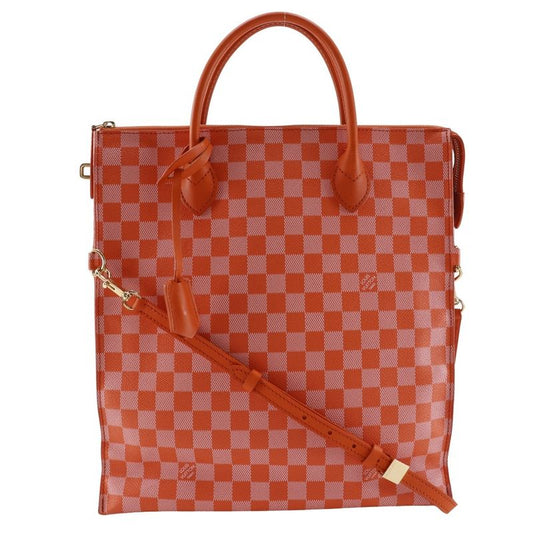 Louis Vuitton Mobil Tote Bag 2WAY Shoulder N41304 Damier Canvas Pimon Orange