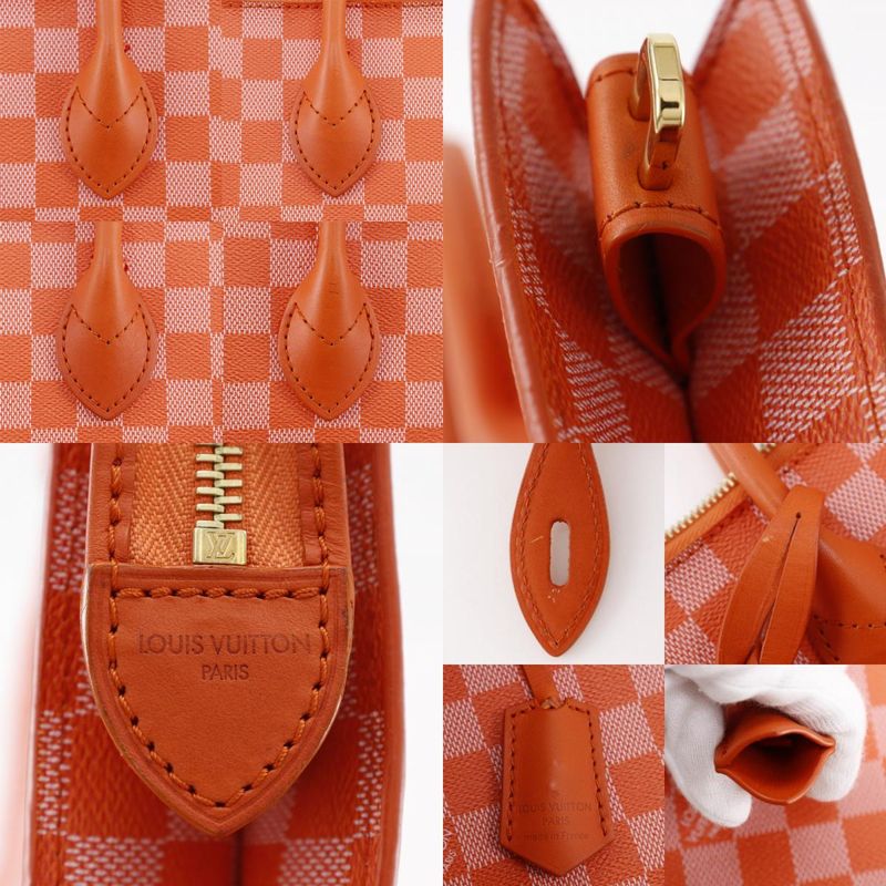 Louis Vuitton Mobil Tote Bag 2WAY Shoulder N41304 Damier Canvas Pimon Orange