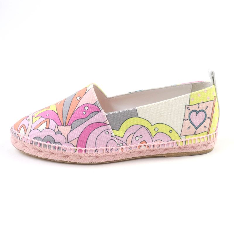 Hermes 191063z Logo All-over Espadrilles Slip-on Multi 35 With Box And Storage