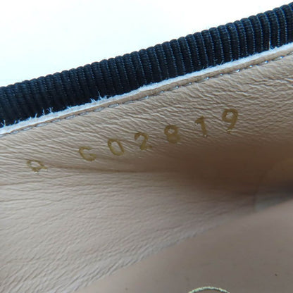 CHANEL G02819 Coco Mark Ballerina Leather Flat Pumps Ballet Shoes Black 37.5