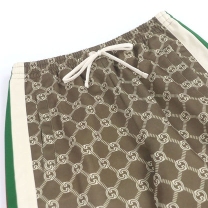Gucci 671496 Interlocking G All-over Patterned Webline Track Pants Jersey Brown