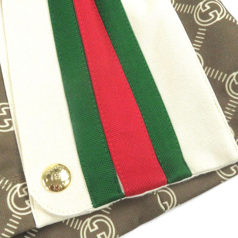 Gucci 671496 Interlocking G All-over Patterned Webline Track Pants Jersey Brown