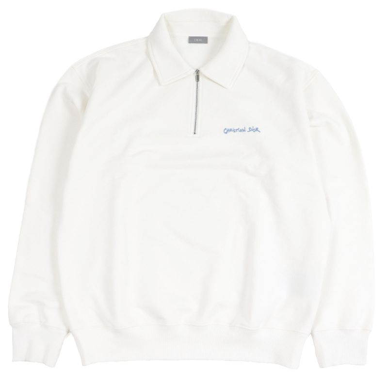 DIOR Homme 24AW 443j616a0531 Logo Embroidery Half Zip Sweatshirt White M Made