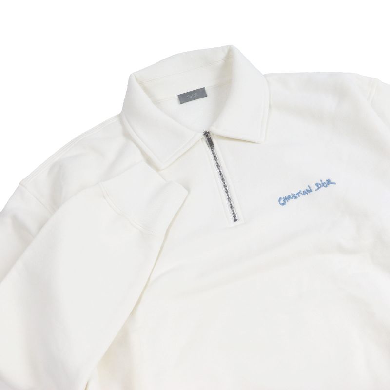 DIOR Homme 24AW 443j616a0531 Logo Embroidery Half Zip Sweatshirt White M Made