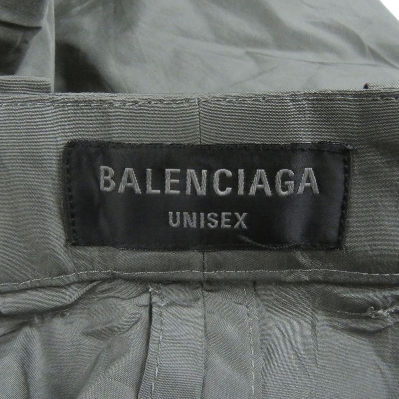 Balenciaga 22AW 720217 Unisex Nylon Pants Straight Pants Gray XS Made In Italy