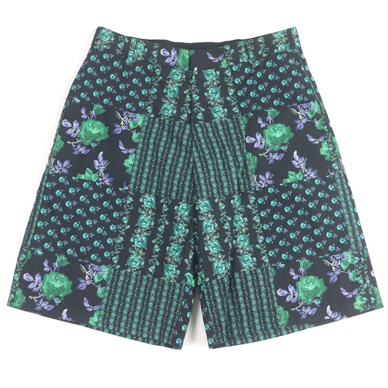 DIOR Homme 22AW 293c170a5680 100% Cotton Roses Total Pattern Half-pants Black